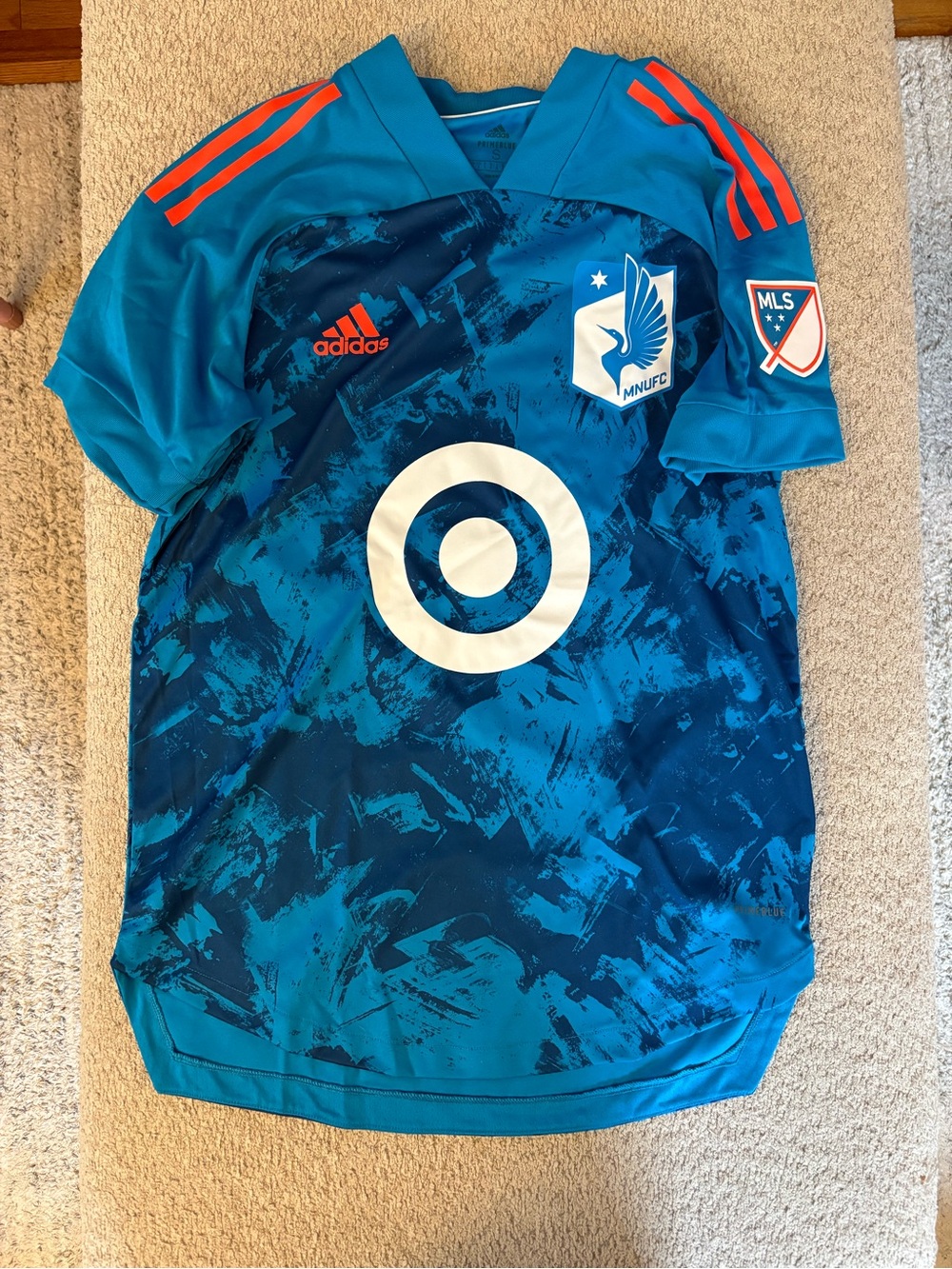 adidas adult Minnesota United FC Blue Soccer Jersey